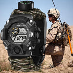 H009 Multifunctional Parachute Cord Outdoor Survival Bracelet Firestone Survival Whistle Compass Digital Watch