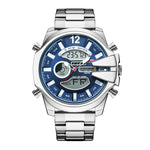 KAT 1183 Double Display Alarm Clock Led Sports Steel Watch for Men