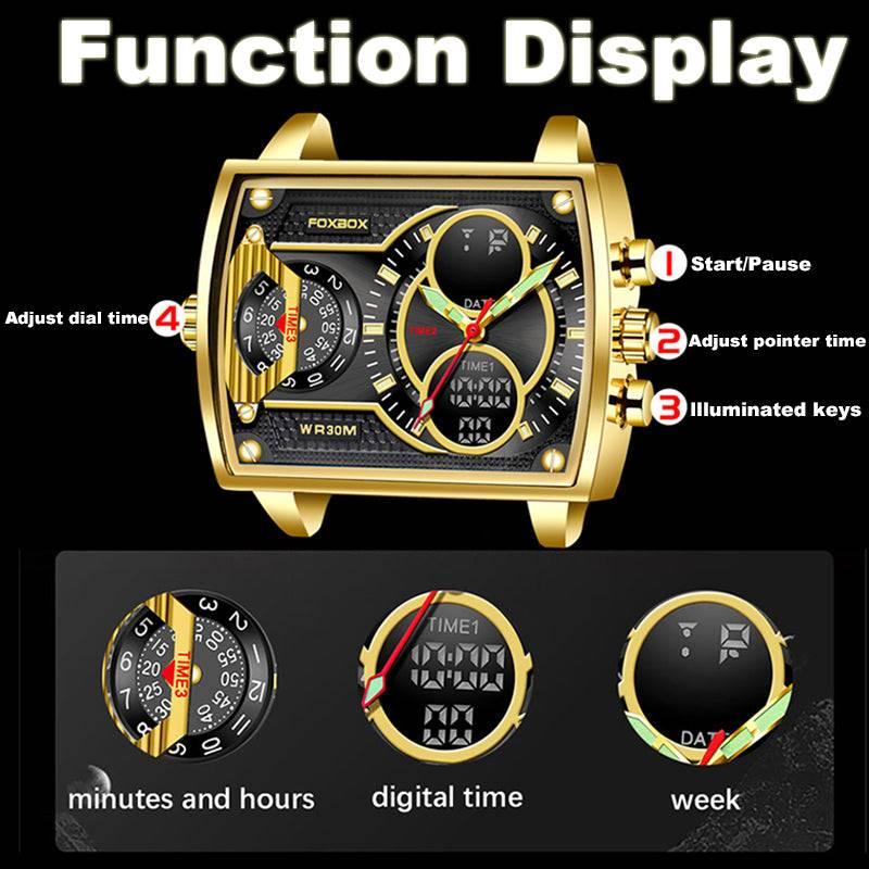 LIGE Large Dial Men's Multi-functional Waterproof Quartz Watch For Men