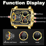 LIGE Large Dial Men's Multi-functional Waterproof Quartz Watch For Men
