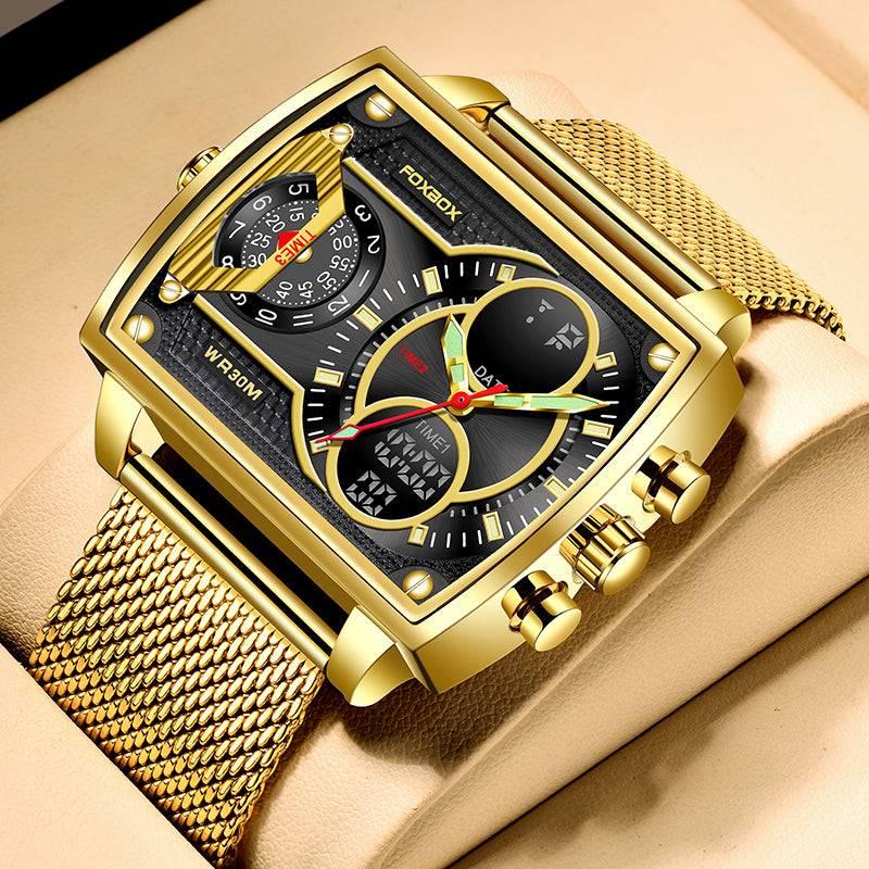 LIGE Large Dial Men's Multi-functional Waterproof Quartz Watch For Men