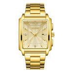 Lige Square Large Dial Steel Belt Quartz Watch for Men 89121