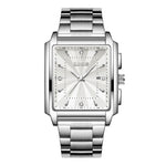 Lige Square Large Dial Steel Belt Quartz Watch for Men 89121
