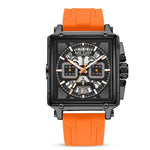 Megir Square Waterproof Luminous Sports Quartz Multi-function Watch - Skmeico