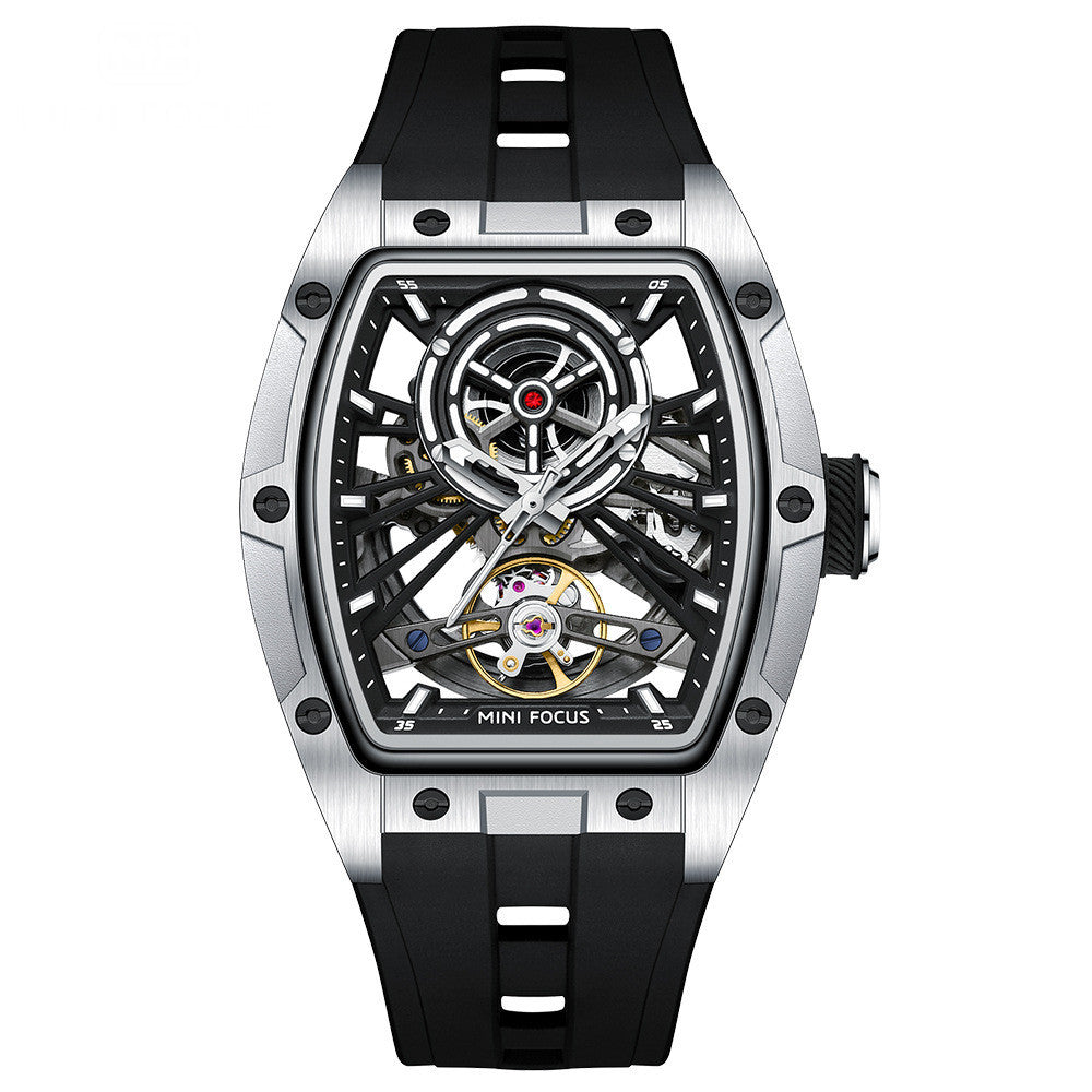 Mini Focus 0603 Steel Case Full Hollow Automatic Mechanical Watch For Men