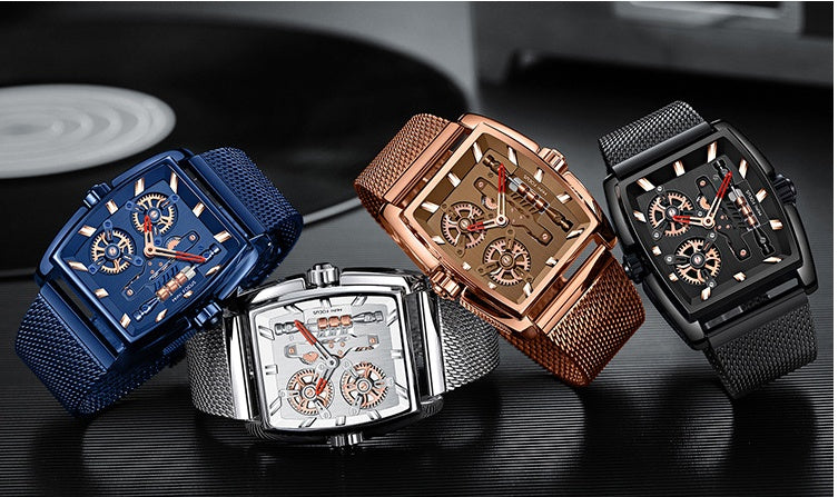 Mini Focus MF0322G Rotating Wheels Quartz watch for Men