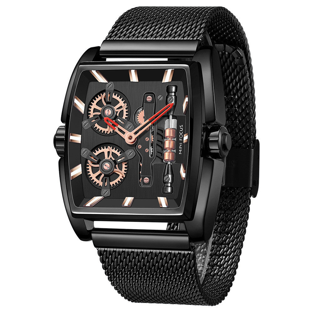 Mini Focus MF0322G Rotating Wheels Quartz watch for Men