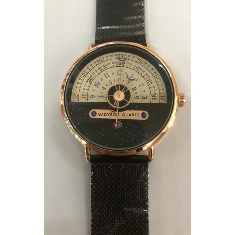 New star moon day and night watch calendar wheel time display Quartz Watch For Men