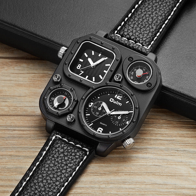 OULM 1169 Oversize Square Watch two time quartz watch for Men