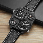 OULM 1169 Oversize Square Watch two time quartz watch for Men