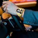 OULM Compass and Temperature Display Quartz Men's Wristwatch