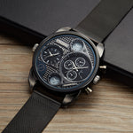 Oulm 9318 steel Mesh Belt Quartz watch for men 50mm dial