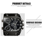 Oulm U Shape Quartz Multifunction Watch For Men 9315