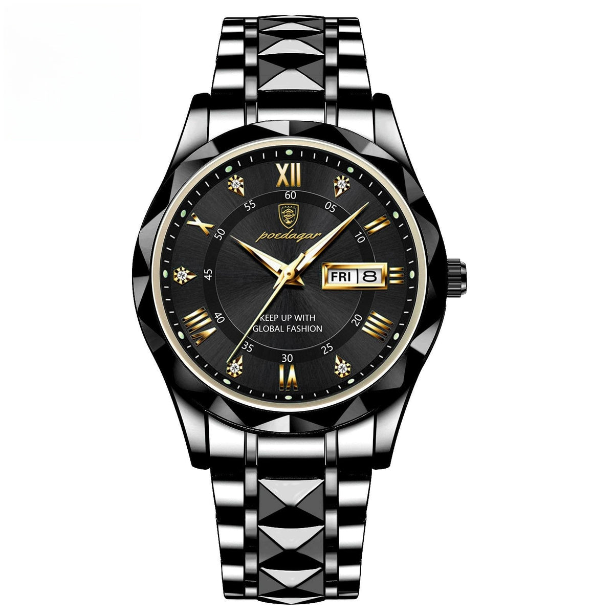 POEDAGAR 615 Day & Date Quartz watch For Men