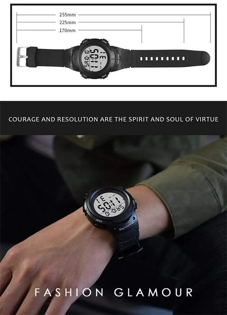 Panars 8208 Gold Digital Waterproof Heavy Duty Wrist watch For Men Panars