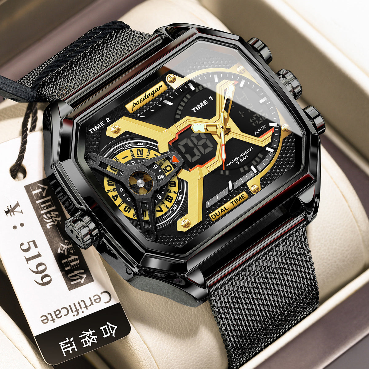 Poedagar E106 Multifunctional Waterproof Luminous watch for men