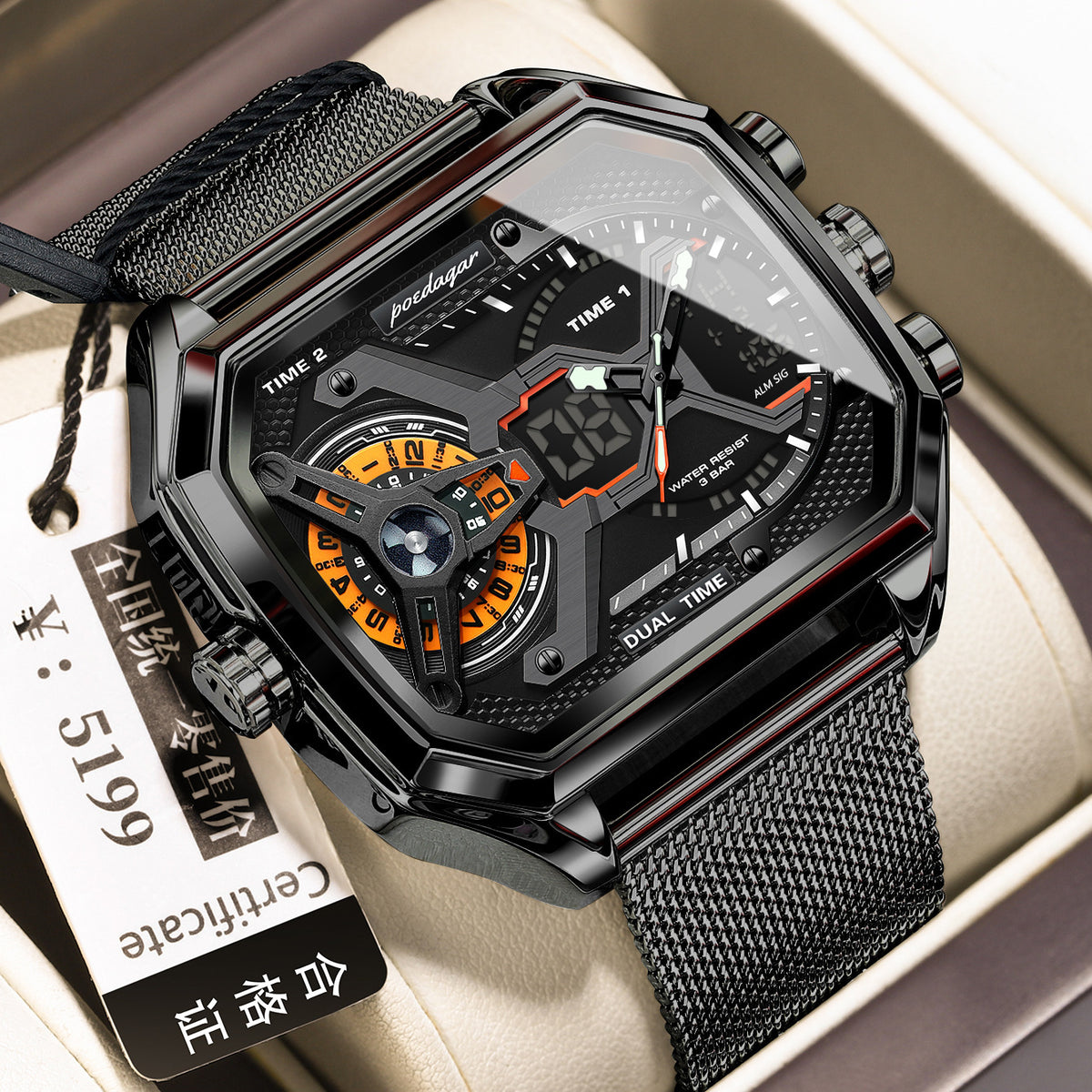 Poedagar E106 Multifunctional Waterproof Luminous watch for men