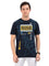 REDpockets Round Neck Navy Blue Cotton Graphic Print T-Shirt For Men