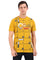 REDpockets Round Neck Yellow Cotton Printed TShirt For Men R007