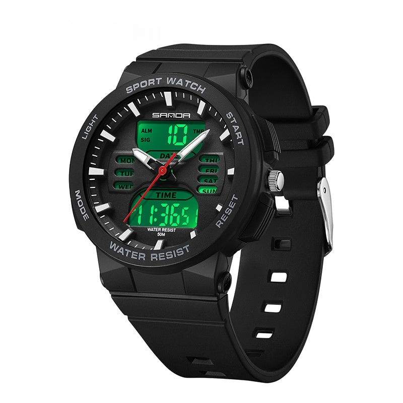 SANDA Analog Digital multi functional sport watch for students 6185 - TempoqWatch