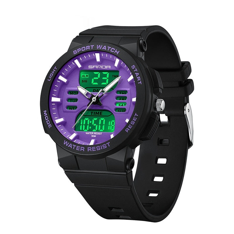 SANDA Analog Digital multi functional sport watch for students 6185 - TempoqWatch