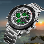 SKMEI 1636 Steel body Analog Digital Sports watch for Men