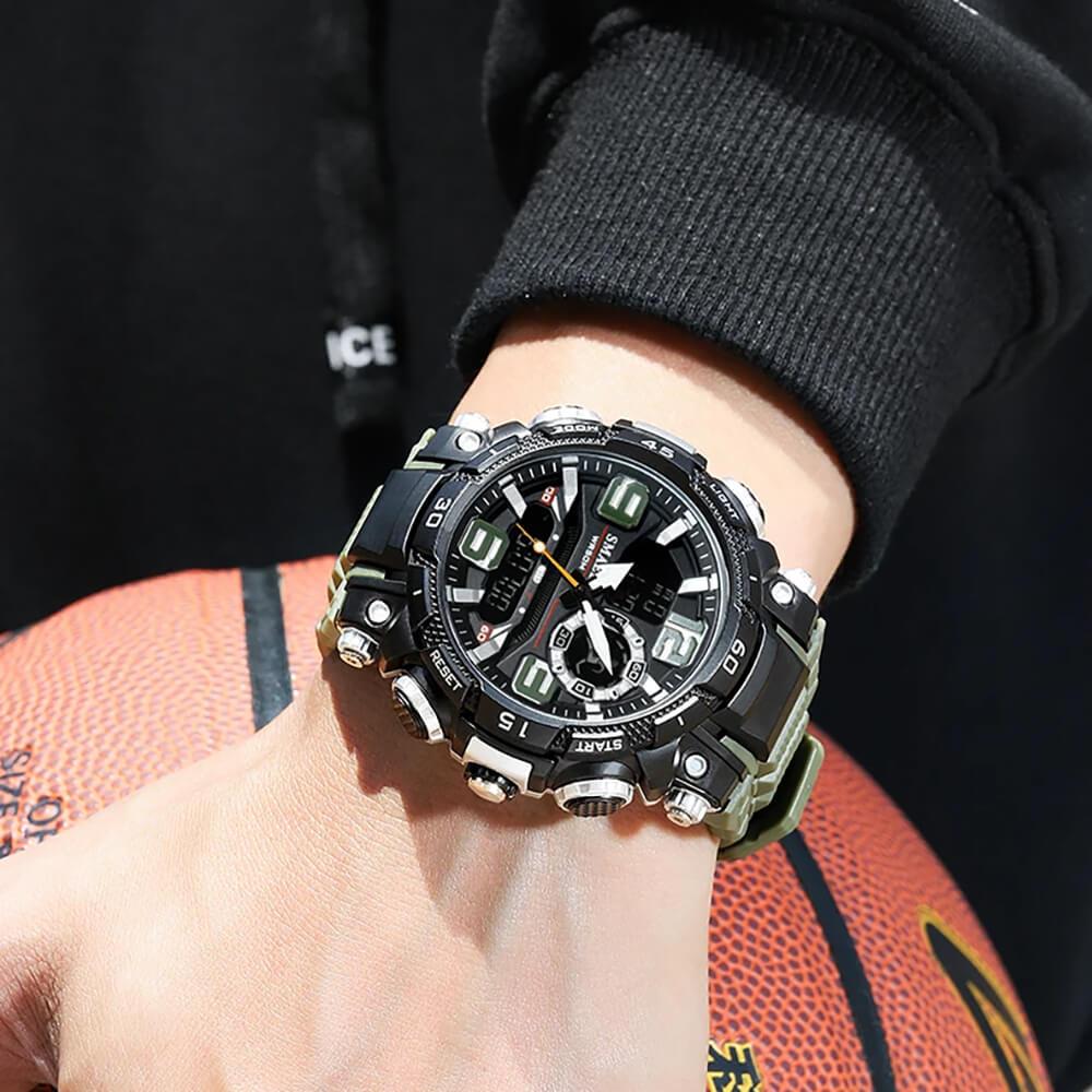 SMAEL Analog Digital Sports Watch For Men 1921 - Skmeico