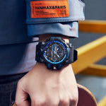 Sanda Trend Multi-functional Sports Luminous Outdoor Student Watch For Men 3133