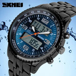 Skmei 1032 Original Analog Digital Big Dial chain watch stopwatch alarm watch for Men Skmei