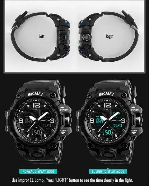 Skmei 1155B Original Analog Digital waterproof Sports watch for men Skmei