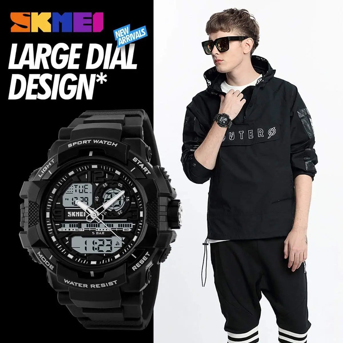 Skmei 1164 Original 3time Analog Digital waterproof sports watch For Men Skmei
