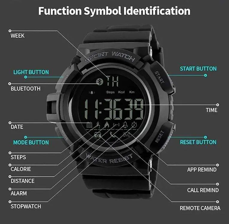 Skmei 1245 Smart watch Bluetooth watch Round digital watch for men Skmei