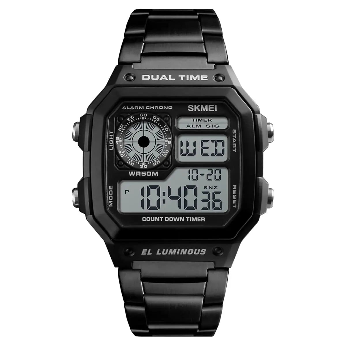 Skmei 1335 Original stainless steel square dial sport Digital watch wrist watch for Men Skmei