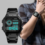 Skmei 1335 Original stainless steel square dial sport Digital watch wrist watch for Men Skmei