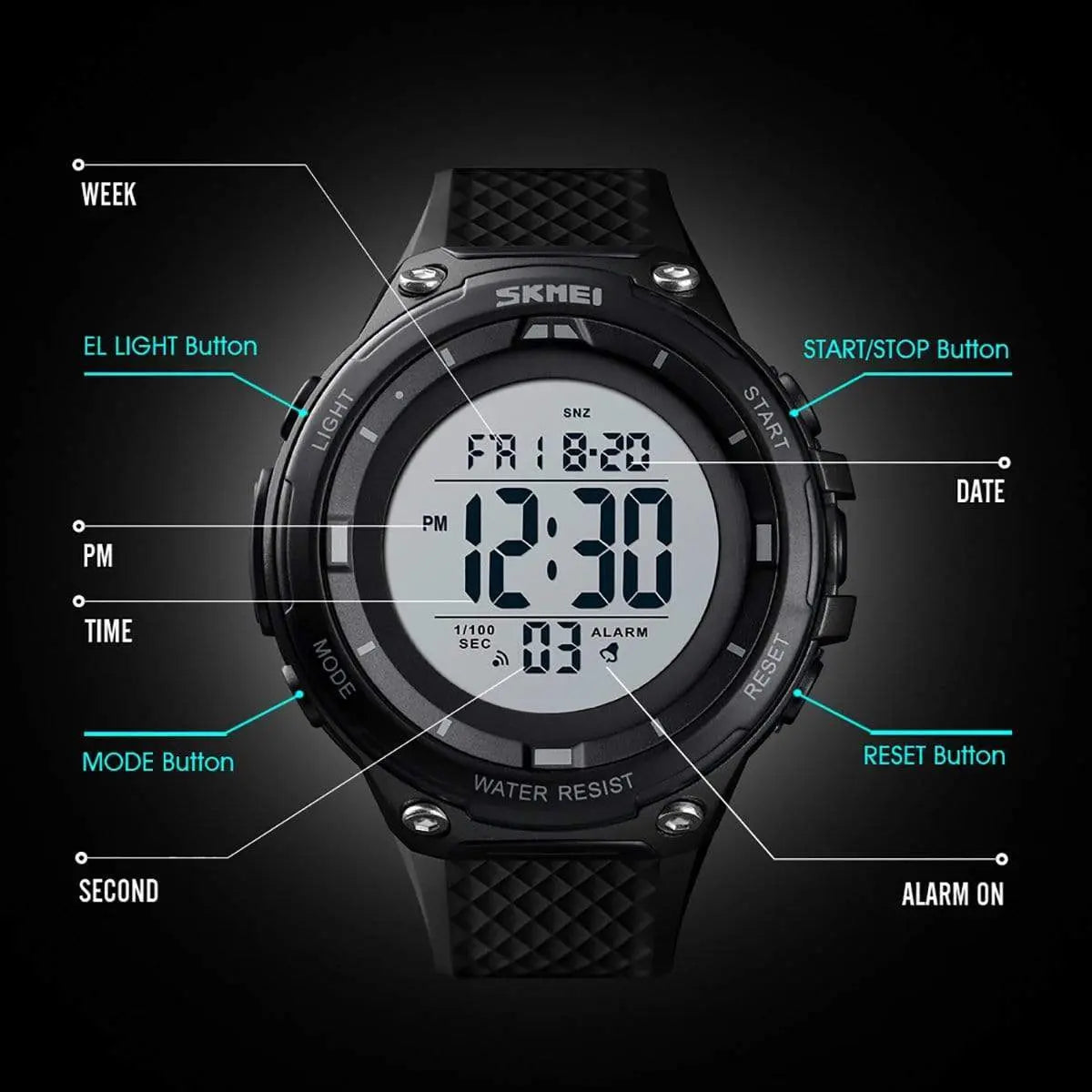 Skmei 1441 Original large dial digital waterproof sport watch for Men Skmei