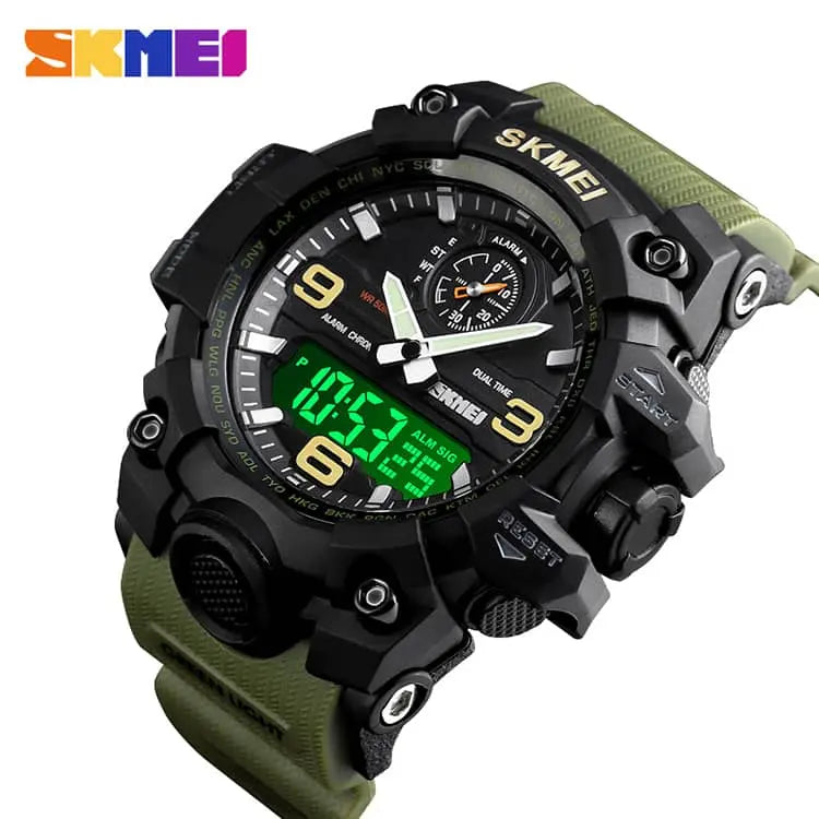 Skmei 1586 Original Relojes 50M Waterproof Military Sport Watch Analog Digital Trendy Wrist Watch for Men Skmei