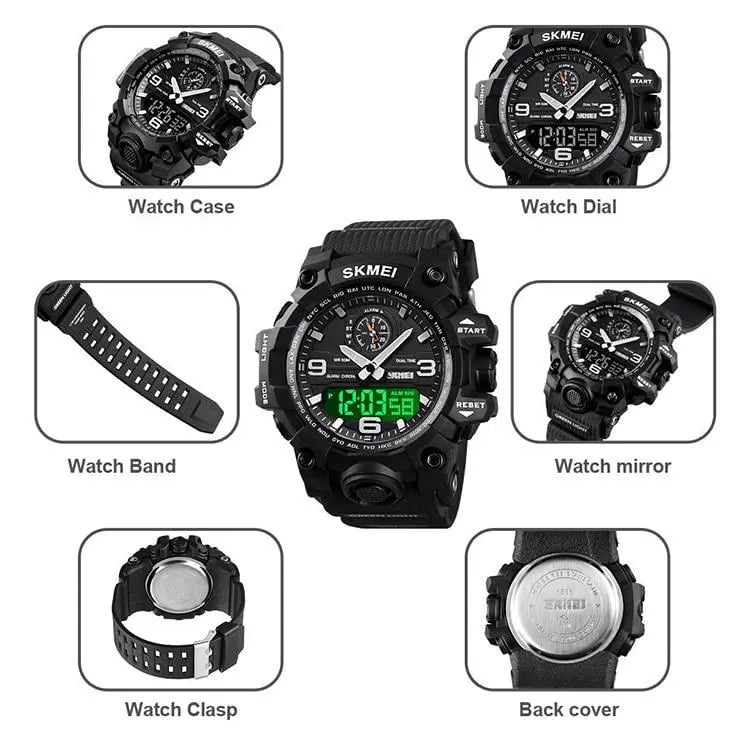 Skmei 1586 Original Relojes 50M Waterproof Military Sport Watch Analog Digital Trendy Wrist Watch for Men Skmei
