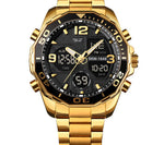 Skmei 1649 Stainless Steel Analog Digital Rotatable bezel Watch For Men