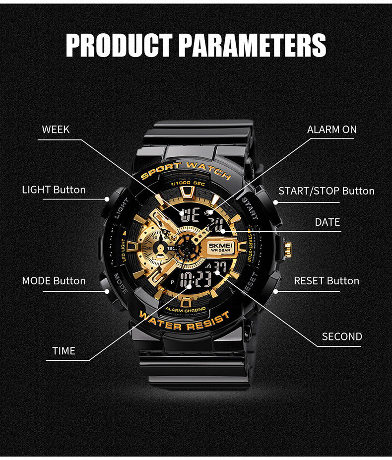 Skmei 1688 Analog Digital sports waterproof watch for men