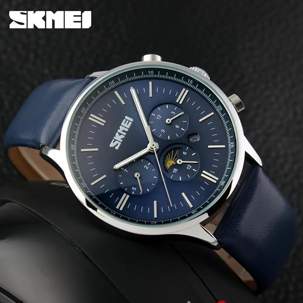Skmei 9117 Original Analog Quartz Moon Phase Watch For Men - Skmeico