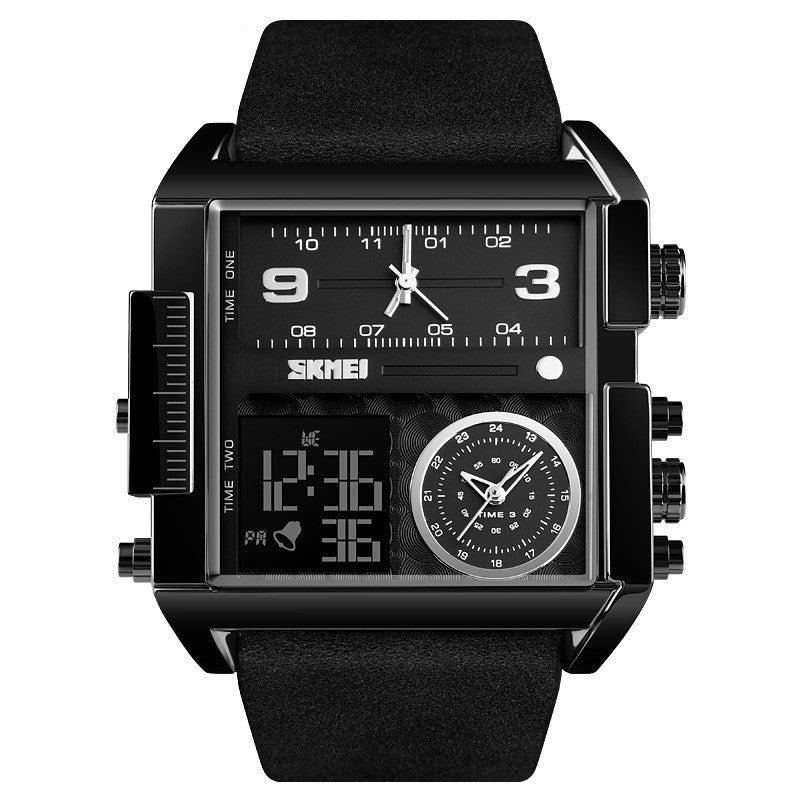 Skmei Square Large Dial Watch 3 time watch for Men 1391 Original - Skmeico