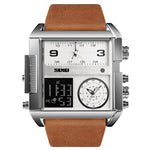 Skmei Square Large Dial Watch 3 time watch for Men 1391 Original - TempoqWatch