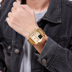 Skmei square 3 time Analog Digital 41mm dial watch for Men 1584 Original - Skmeico