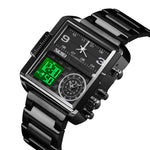 Skmei square 3 time Analog Digital 41mm dial watch for Men 1584 Original - Skmeico