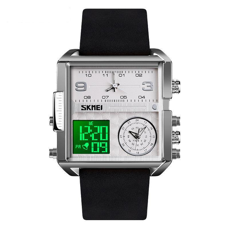 Skmei square 3 time Analog Digital 41mm dial watch for Men 1584 Original - Skmeico