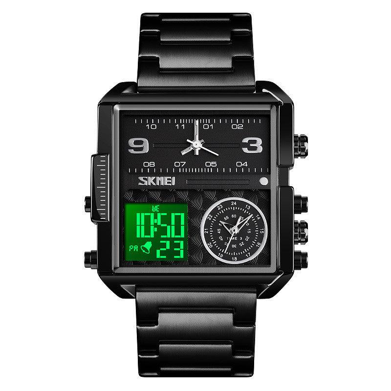 Skmei square 3 time Analog Digital 41mm dial watch for Men 1584 Original - Skmeico