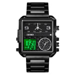 Skmei square 3 time Analog Digital 41mm dial watch for Men 1584 Original - Skmeico