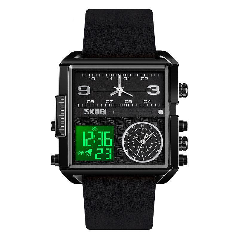 Skmei square 3 time Analog Digital 41mm dial watch for Men 1584 Original - TempoqWatch