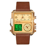 Skmei square 3 time Analog Digital 41mm dial watch for Men 1584 Original - TempoqWatch