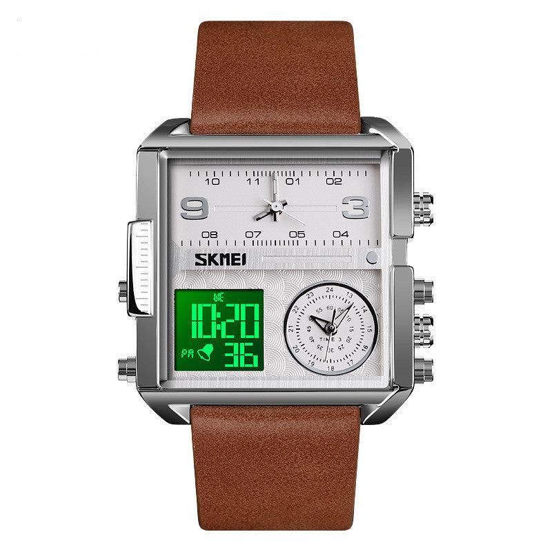 Skmei square 3 time Analog Digital 41mm dial watch for Men 1584 Original - TempoqWatch